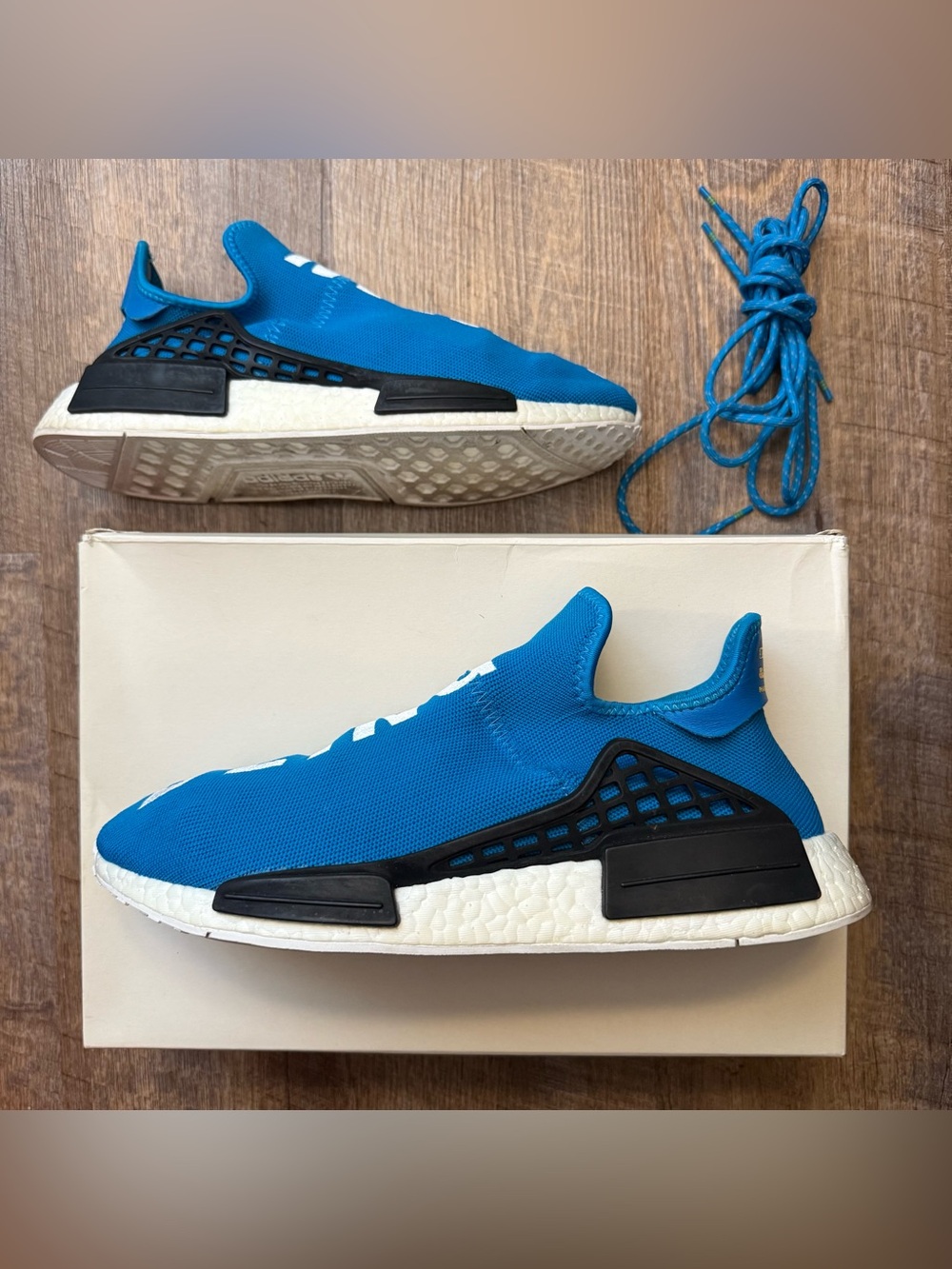 Pharrell x Adidas NMD Human Race Sharp Blue Men’s Size 12 Sneakers Shoes w/ Box